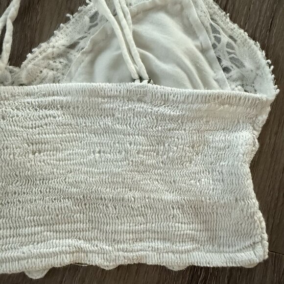 Free People Vivette Lace Bra Top Womens Small White Boho Coastal Beachy Layer - Picture 8 of 12